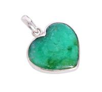 Ravishing Impressions Natural Chrysoprase Gemstone Heart Pendant Necklaces for Women in 925 Sterling Silver Birthday Valentine’s Day Jewelry Gift for Women May Birthday Jewelry