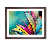 Ravishing Tropical Leaves Abstract Framed Print | A4 Walnut Framed Wall Art | Ready to Hang | Abstract Floral Picture | Living Room Bedroom Lounge Office