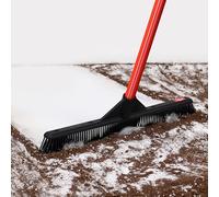 RAVMAG Lightweight Multifunction Rubber Broom - Washable Floor Sweeper, Pet Hair Remover, Carpet Rake with Slanted Bristles & 55 Inch 4PC Handle - Indoor & Outdoor for Cement, Hardwood, Tile & Marble