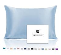 Ravmix 100% Silk Pillowcase for Hair and Skin 21Momme Both Sides Mulberry Silk Pillow Case with Hidden Zipper, 1PCS, Standard 50×75cm, Light Blue