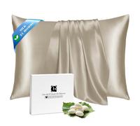 Ravmix 100% Silk Pillowcase for Hair and Skin, Both Sides Mulberry Silk Pillow Case with Hidden Zipper, Soft Smooth Breathable Cool for Beauty Sleep, Gift for Women Men, 1PCS, 50×75CM, Dark Khaki
