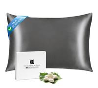 Ravmix Silk Pillowcase for Hair and Skin 21Momme Both Sides Mulberry Silk Pillow Case with Hidden Zipper, 1PCS, 50×66CM, Space Grey