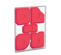 RAVN HAMAN Set of 5 Sealant Finishing Tool Red - Tool kit with 23 Different Shapes - Silicone sealant applicator for e.g. Silicone and Acrylic Joints - Caulking Tool Set incl. Storage Box