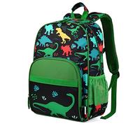 RAVUO Kids Backpack for Boys 5-8,Lightweight Toddler Backpack for Preschool Kindergarten,15inch Elementary School Bookbag with Chest Strap for 1st 2nd Grade-Dinosaur