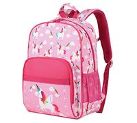 RAVUO Kids Backpack for Girls 5-8,Lightweight Toddler Backpack for Preschool Kindergarten,15inch Elementary School Bookbag with Chest Strap for 1st 2nd Grade-Unicorn