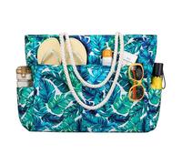 RAVUO Large Beach Bag for Women,35L Water-Resistant Tote Bag with Zip | Sandproof with 600D Fabric & Floating Lining 8 Pockets Foldable for Travel Swimming Pool,Holiday Essentials Machine Mashable