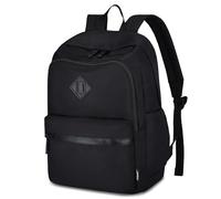 RAVUO School Backpack, Water Resistant Black Backpacks for Men Large Bookbag 15.6inch Laptop Back Pack College Daypack Schoolbag for Teen,Black