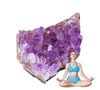 Raw Amethyst Stones - Natural Crystal Cluster, Healing Energy, Purple Mineral Formation, Meditation Focus Stone Decorative Ornament | Room Decoration for Calm