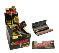 RAW Black Classic Connoisseur Rolling Papers, 1 1/4 Size, Slim Regular Sell By Fenny's Creations (24 Pack Full Box)