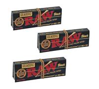 RAW Black Classic Connoisseur Rolling Papers, 1 1/4 Size, Slim Regular Sell By Fenny's Creations (3 Pack)