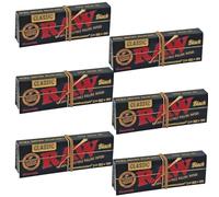 RAW Black Classic Connoisseur Rolling Papers, 1 1/4 Size, Slim Regular Sell By Fenny's Creations (6 Pack)