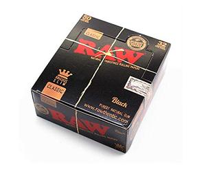 RAW Black Classic King Size Slim Rolling Papers Cigarette Papers Smoking Papers Pack of 50 Booklets from Sudesh Enterprises