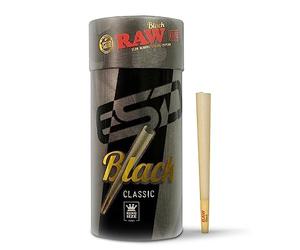 RAW Black Cones King Size | 100 Pack | Natural Pre Rolled Rolling Paper Pressed Extra Fine for Thin, Slow Burning, Naturally Translucent Paper with Tips & Packing Tubes Included