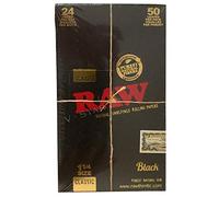 RAW BLACK NATURAL UNREFINED 1 1/4 (1.25) ROLLING PAPERS 24 PACKS FULL SEALED BOX