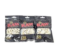 RAW Black Natural Unrefined XL-Rolling Filter 6mm 22mm 120Tips/Bag - 3pack