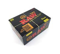 RAW Black Rolling Paper Roach Filter Tips - 50