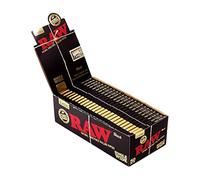 Raw Black Single Wide, Regular Papers, Extra Fine, 50 Short Papers per Booklet, 1 Box (50 Booklets)