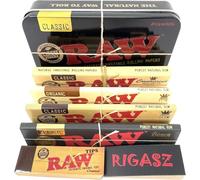 Raw Black Tin with Rolling Papers and Reds Tips