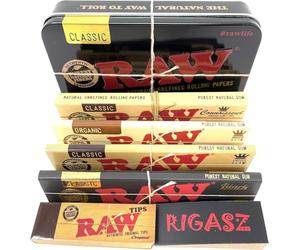 Raw Black Tin with Rolling Papers and Reds Tips