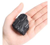 Raw Black Tourmaline Crystals, 110-130 Grams Black Tourmaline Healing Crystals, Natural Rough Stones Crystal for Tumbling, Cabbing, Fountain Rocks, Decoration, Polishing, Wire Wrapping, Wicca & Reiki