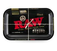 RAW Black Tray Small - RAWthentic Metal Rolling Tray 27.5CM X 17.5CM