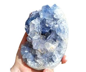 Raw Blue Celestite Crystal Geode Irregular Specimens Ornaments for Home Art Decor,800~900g