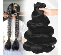 Raw Bundles 16A Burmese Hair Bundles Body Wave Human Hair Bundles 3 Year Life Keep Texture Silky Soft Tangle Free After Multiple Washes (10" 12" 14")
