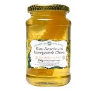 RAW CERTIFIED ORGANIC ACACIA HONEY with Honeycomb Chunk - 500g - Hungarian Artisan Honey, Organic Bee Honey, Cold-Pressed, Unfiltered & 100% Pure