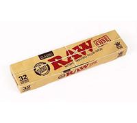 Raw 109 Mm Pre-Rolled Conical Ks Sleeves, Pack Of 32, Joint Sleeves, Pre-Rolled Cones, Joint Unbleached.