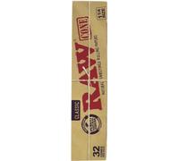 Raw Classic Natural Unrefined 1 1/4 Pre-Rolled Rolling Paper Cones 32 Per Box