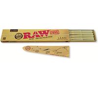 RAW Classic Natural Unrefined Pre Rolled Cones - 20 Cones Per Pack - Lean Size (1 Pack), 20 Count (Pack of 1)