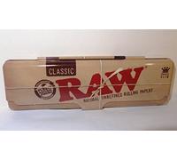 RAW Classic Rolling Papers King Size Slim Metal Tin Storage Case