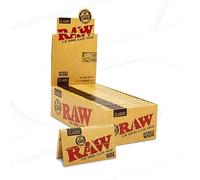 RAW Classic Single Wide Double Feed Rolling Papers Full Box | 25 Packs of 100 All Natural - Additive Free - 100% Vegan Leaves per Pack