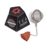 Raw Crystal Gemstone Tea Strainer - Raw Crystal Gemstone Tea Strainer - Red Jasper