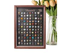 Raw Crystal Set, Polished Mineral Display, 12.5x9 Inches Stone Collection with Natural Texture, Decorative Array, Minerals with Pattern Variety, Educational Decor for Home and Study