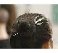 Raw Crystal Skull Head Skull Hair Stick Accessories Hairpin Scarf Pin Gothic New Year Gift (Color : FZ-10-Yellow-green)