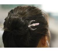 Raw Crystal Skull Head Skull Hair Stick Accessories Hairpin Scarf Pin Gothic New Year Gift (Color : FZ-10-Pink)