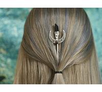 Raw Crystal Skull Head Skull Hair Stick Accessories Hairpin Scarf Pin Gothic New Year Gift (Color : FZ-10-Black)