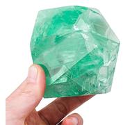 Raw Crystals Geometric Shapes Green Fluorite Stones Caved Gemstone Crystal Quartz Figurines for Decor Gifts Tumbling Cabbing,100-200g