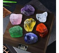 Raw Crystals,Premium Healing Crystals Gift,Large 7 Chakra Set with Rose Quartz and Clear Quartz Crystal Gemstones in Wooden Box,Natural Crystals,Meditation Gifts for Women,Christmas Gifts,Chakra