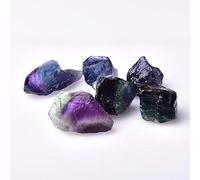 Raw Crystals Stone Minerals Amethyst Rose Quartz Irregular Shape Rough Rock Aquarium Decoration (Color : Colored Fluorite, Size 100g)