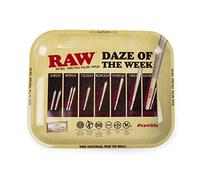 Raw - Daze Of The Week Design Metal Rolling Tray - New for 2017 - Dimensions:- Medium Size: 340mm L, 275mm W, 30mm D