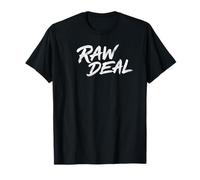 Raw Deal Retro Distressed Typography Graphic T-Shirt