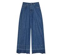 Raw Edge Wide Leg Denim Trousers - female - Givenchy - Wide Jeans - Blue - W28 - Jeans W28