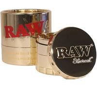 RAW Ethereal Gold-Plated Stainless Steel Grinder 60mm 4-Piece - Premium Heavy Duty Herb Grinder with Diamond Teeth, Smooth Grind, Durable Build, Luxury Finish for Consistent Performance