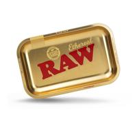 RAW Ethereal Small Rolling Tray - Elegant and Sleek Cigarette Rolling Tray - Limited Edition Gold Finish - 11” x 7”