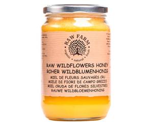 Raw Farm - Pure Raw Wildflowers Honey 900 g - Unfiltered, Unheated, Unprocessed, Cold-Extracted - Rich in Enzymes & Pollen, Straight from RAW FARM Bee hives