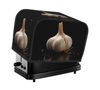 Raw Garlic Toaster Cover 2 Slice, Waterproof Bread Machine Covers with Pockets Universal Size Kitchen Small Appliance Cover with Handle, Dust and Fingerprint Protection