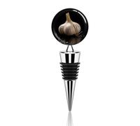 Raw Garlic Wine Stoppers with Grip Top, Reusable Wine Saver with Silicone for Party, Wine Bottle Sealer for Wedding, Leak Proof Wine Bottle Stopper, Beverage Preserver