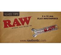 RAW Glass Tips Flat Glass Tips with Flat Mouthpiece 6mm x 35mm